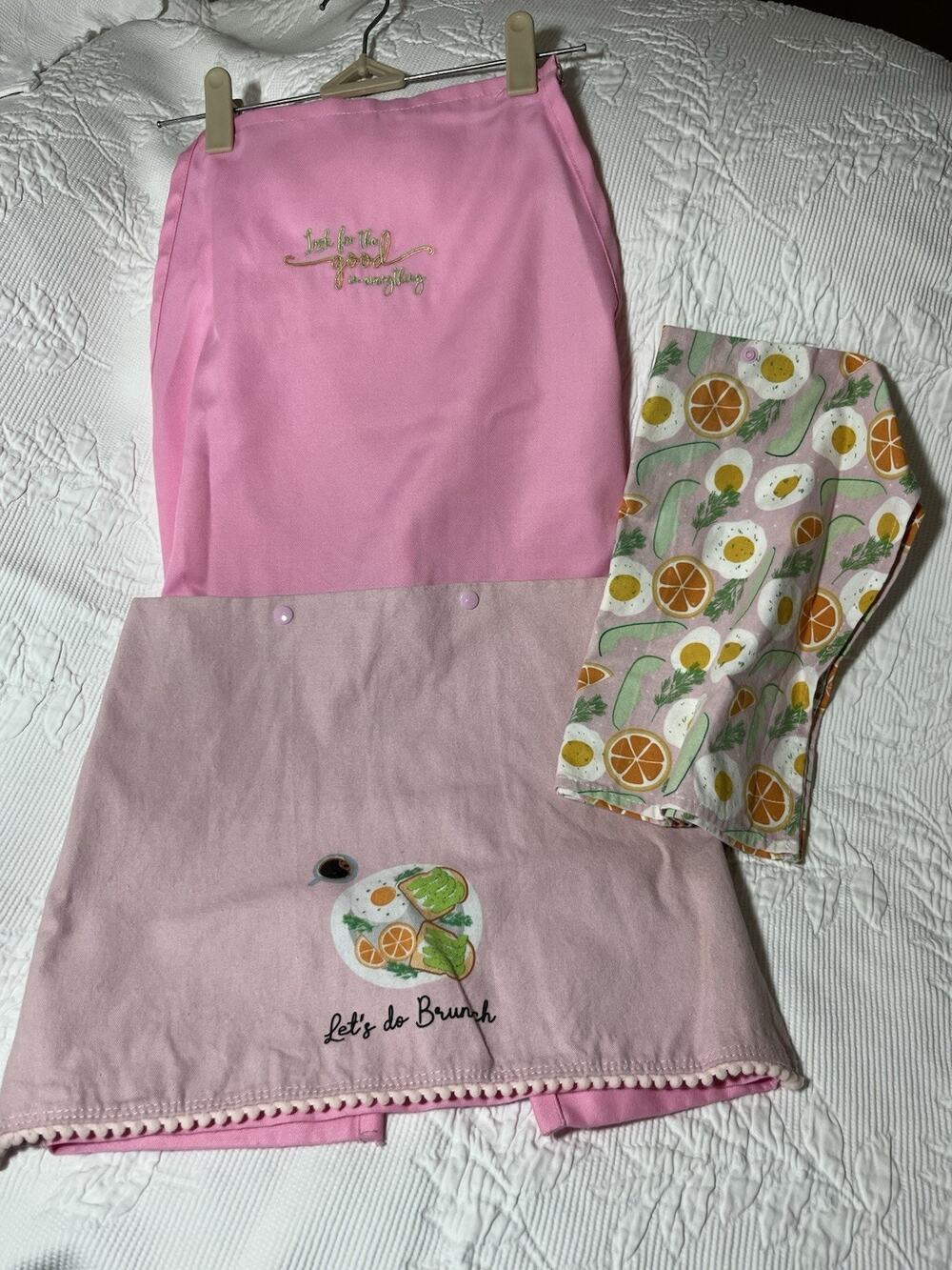 Custom Made Kitchen Apron With Embroidery & Removable Towels Washable Nice Gift